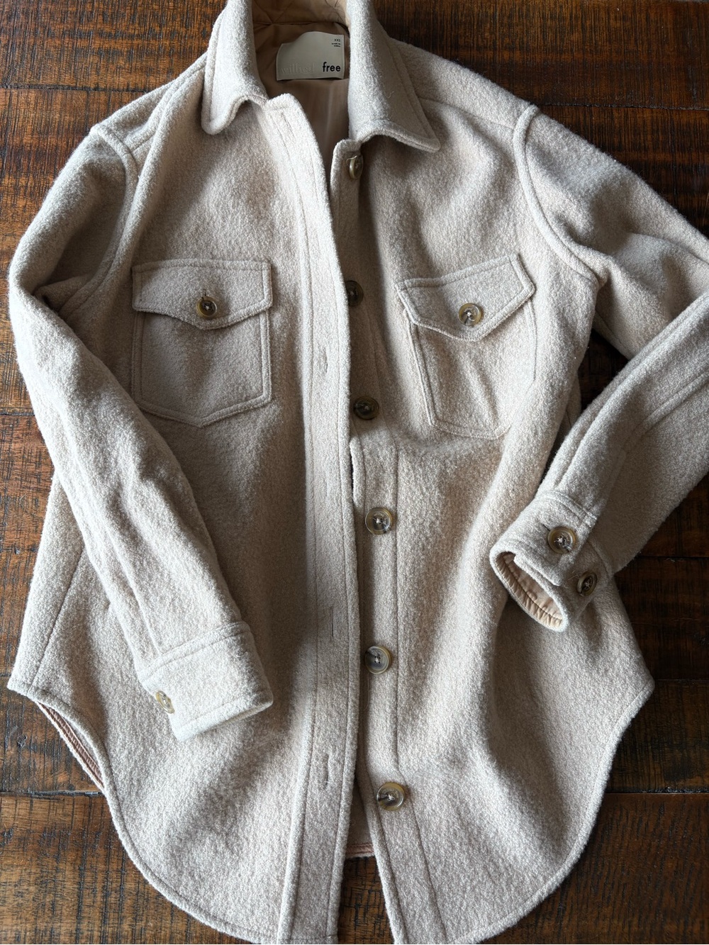 Wilfred Cream Lightweight Shacket with Chest Pockets